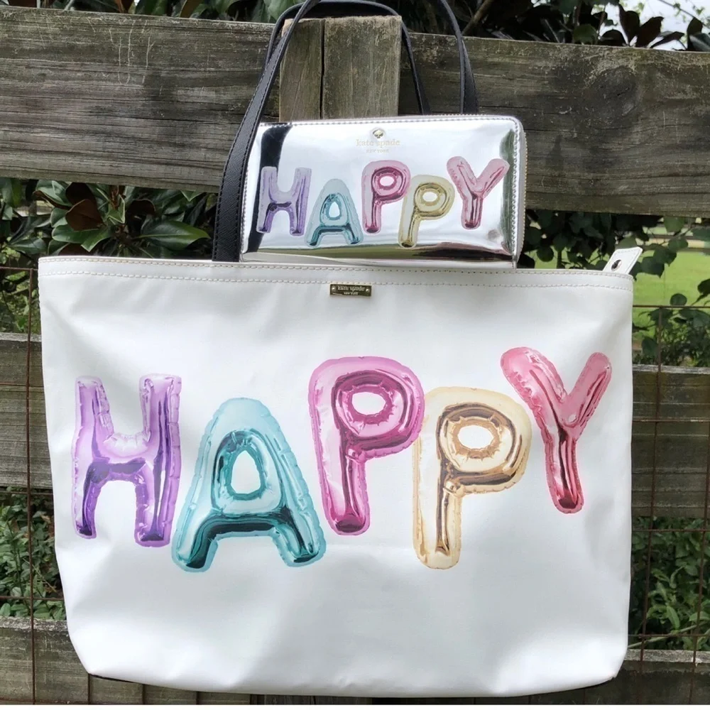 ♠️Rare Kate Spade Happy Tote & Wallet Balloon Set